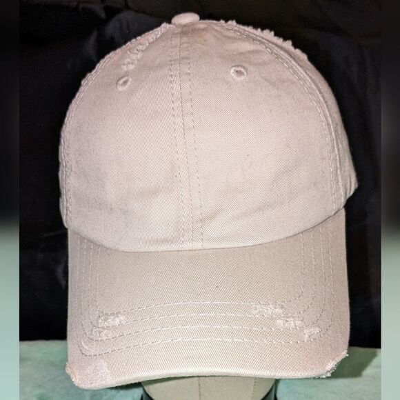 DECKY beige adjustable 'Beauty in the Broken' hat, NWOT - Picture 4 of 6